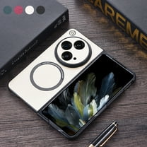 Feishell Magnetic Case for OnePlus Open 2023,Built in Magnets for MagSafe Charger,Luxury PU Leather Shockproof Case Support Wireless Charging Ultra Thin Phone Case,White