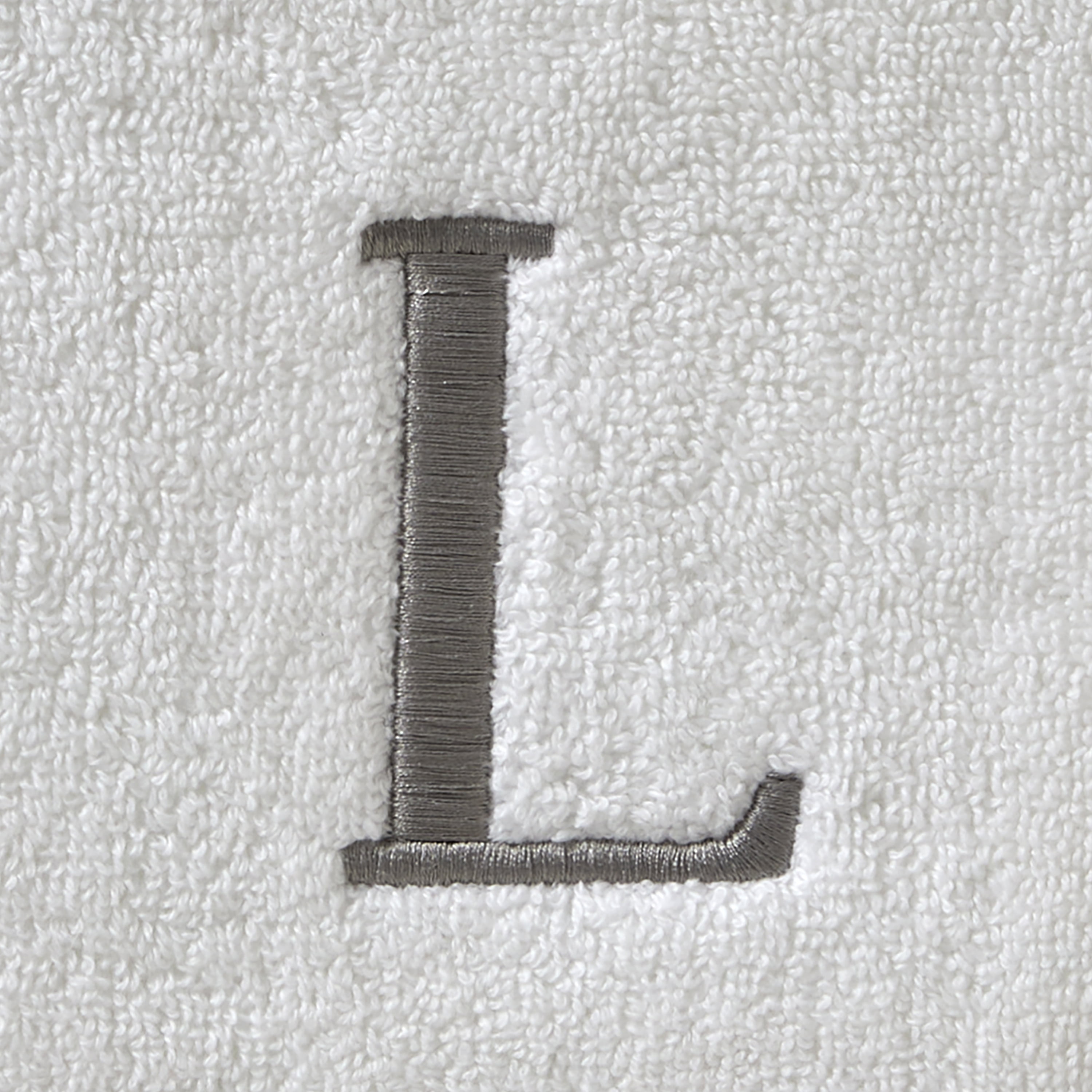 SKL Home Casual Monogram Bath Towel, "L", White
