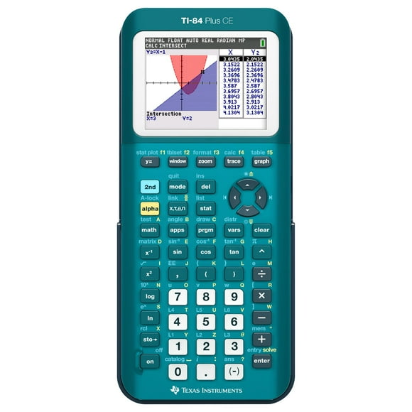 Texas Instruments TI-84 Plus Calculatrice Graphique Couleur CE, Turquoise (Métallique)