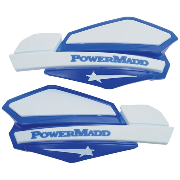 Powermadd Star Series Blue/White MX Handguards w/Removable Vent Covers (34221)