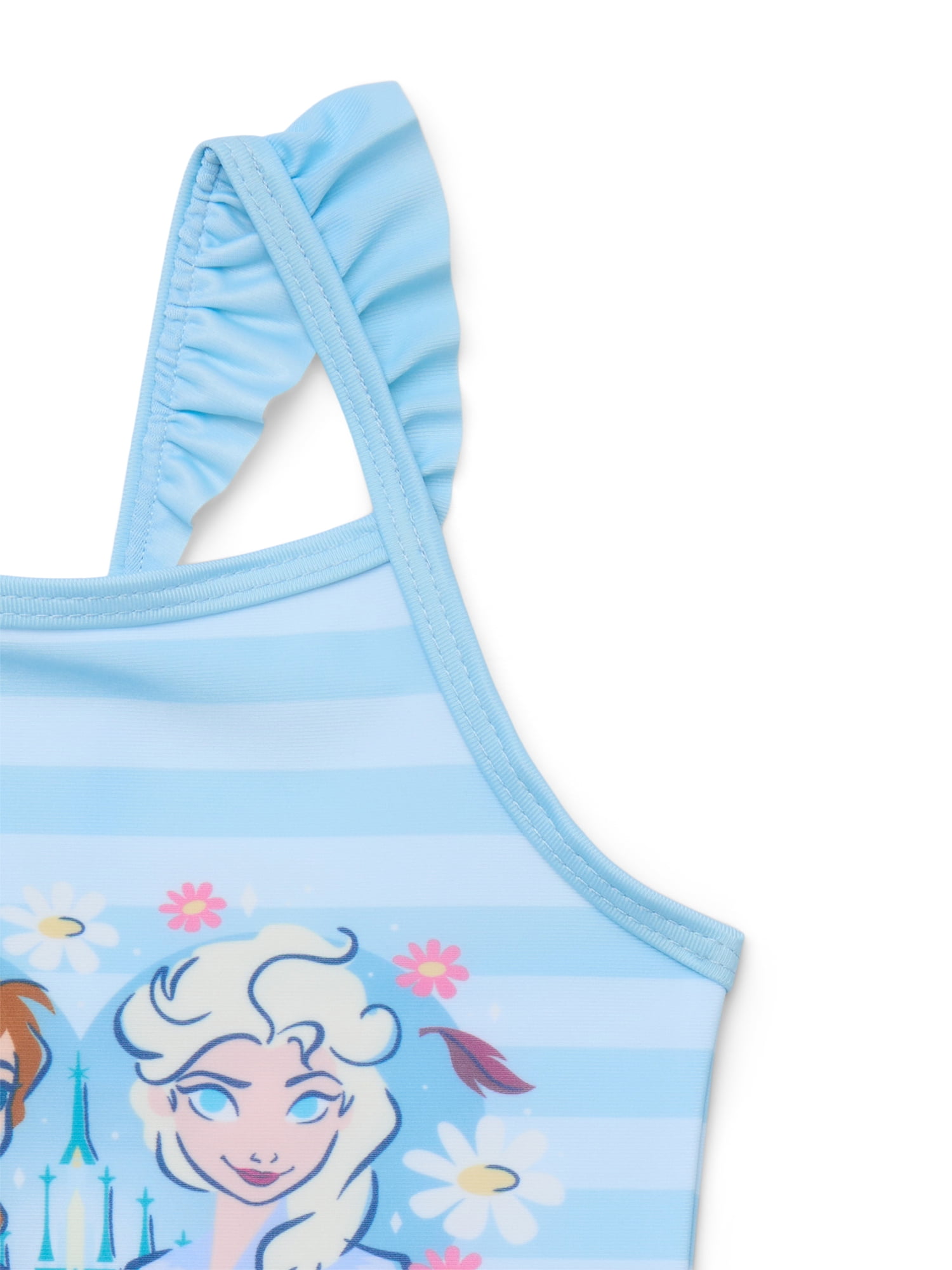 Disney Frozen Toddler Girls Elsa and Anna One-Piece Swimsuit with UPF 50+, Sizes 2T-4T