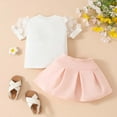 thumbnail image 4 of Afdoent Baby Girl Clothes Toddler Girls Ribbed Bow Mesh Short Sleeve Top & Skirt Set 3D Floral Summer Two Piece Outfit Clothes 2025 Cute Suit 3-4 Years, 4 of 7