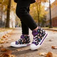 thumbnail image 6 of EUXTERPA Girls Butterfly Sneakers Light Up Flashing Shoes Toddler Easy Fasten High Top Canvas Sneaker Big Kid Size 3, 6 of 6