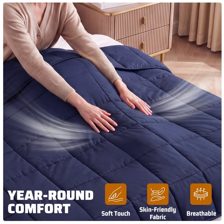Concetta Weighted Blanket, Queen 60x80 20lb Blue photo 8