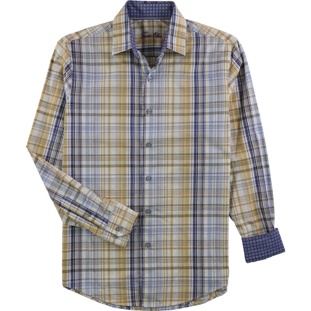 Camisa con Botones a cuadros Tasso Elba para hombre azul pequeña
