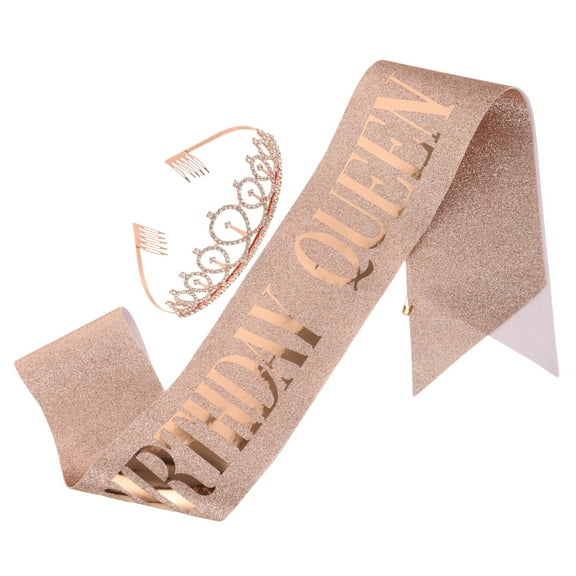 OATIPHO 1Set Golden Birthday Party Supplies Including Hair Band and Etiquette Belt for Decorations