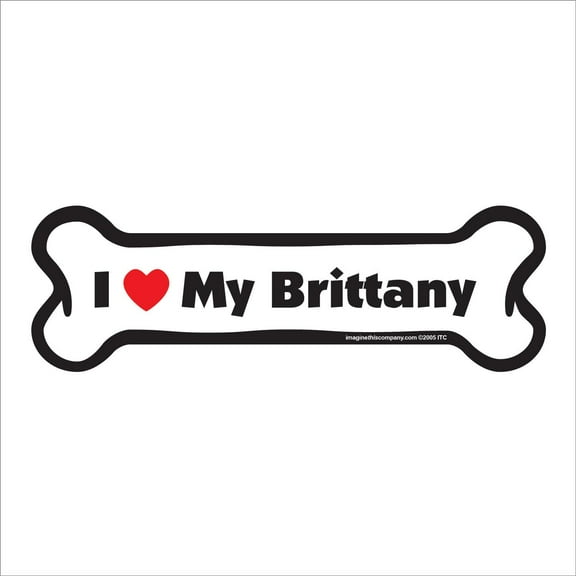 I Love My Brittany Bone Magnet