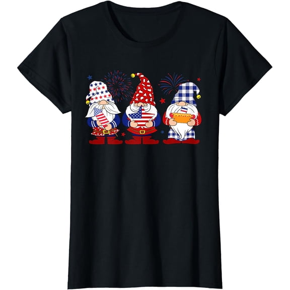Three Gnomes 4th Of July Independence Day American Flag Gift T-Shirt