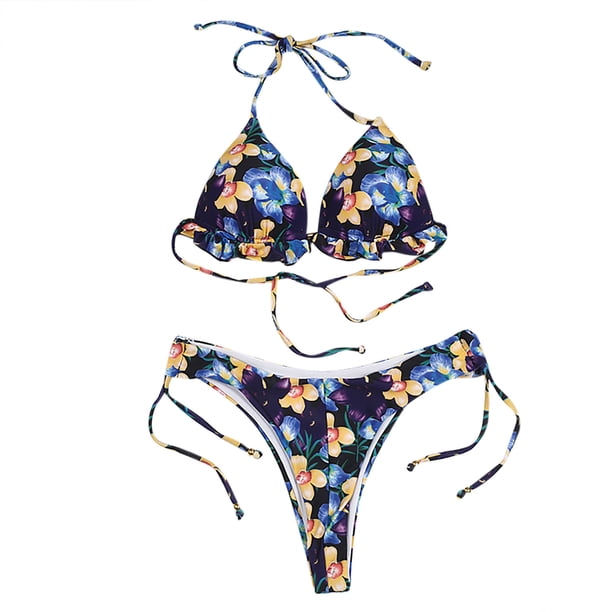 Traje de baño cómodo para mujer con correa de cordones con estampado de flores con estilo para mujer OAVQHLG3B Store lin121212