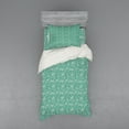 thumbnail image 1 of Ambesonne Abstract Bedding Set 3 Pcs, Modern Curly Motif Doodle, Twin XL, Seafoam and Mint Green, 1 of 3