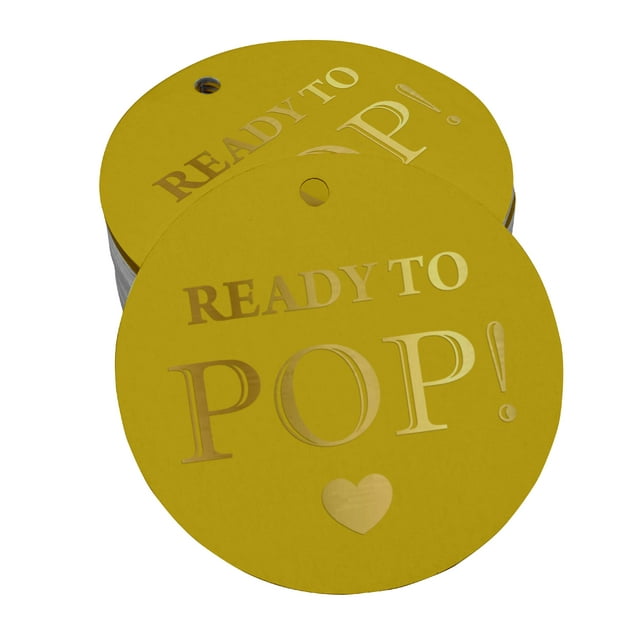Inkdotpot Real Gold Foil Ready To Pop Baby Shower Tags Favor Hang Paper Tags 50 Pieces
