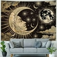 thumbnail image 4 of Creowell  Sun and Moon Tapestry, Aesthetic Spiritual Tapestries Mystic Burning Sun with Clouds Star Wall Hanging decor for Bedroom 40x60inch, 4 of 6