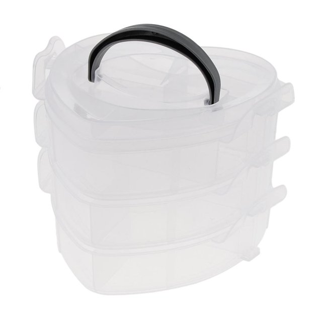 Caja de Almacenamiento Transparente Divisores Ajustables Estuche Organizador de Bolsos de 3 Niveles Forma de Corazón Macarena Organizador con separadores