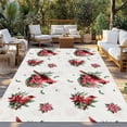 thumbnail image 3 of Fsddascl Christmas Poinsettia Outdoor Rug for Patio/Deck/Porch, Non-Slip Large Area Rug 4 x 6 Ft, Red Birds Botanical Xmas Indoor Outdoor Rugs Washable Area Rugs, Reversible Camping Rug Carpet Runner, 3 of 9