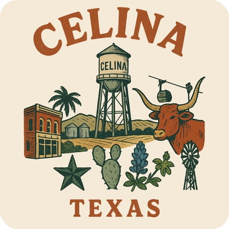 Celina Texas Keepsakes Souvenir Vinyl Sticker – Destination Travel Keepsake Collectible (3-Inches Wide)