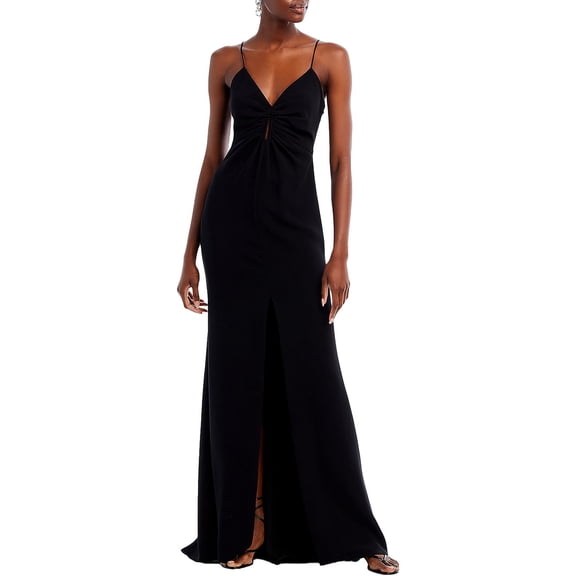 Cinq a Sept Womens Hyde Ruched Cascade Ruffle Evening Dress