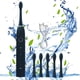 thumbnail image 1 of Cepillo de dientes eléctrico con 6 cabezales y 6 modos de limpieza | Resistente al agua IPX7 | Batería de 60 días de duración | Recargable por USB para adultos, 1 of 9