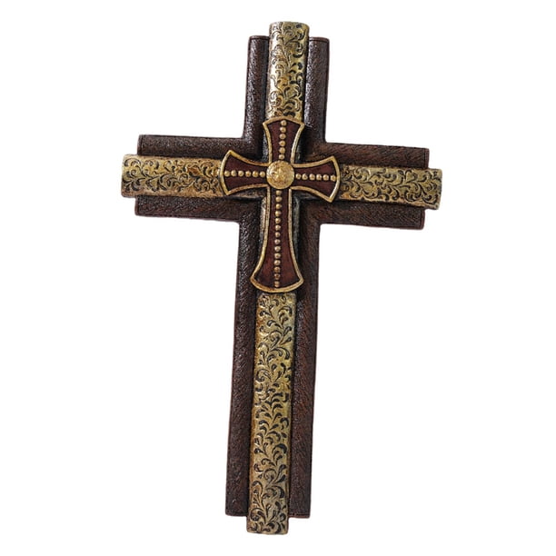 Estatua de cruz para colgar en la pared, figura de resina para interiores, decoración del hogar, artesanía coleccionable, oficina, religiosa, escultur
