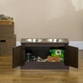 thumbnail image 3 of GVN Dog Bowls,Pet Feeder Cat Food Stand,Elevated Dog Bowls with Storage, Two Stainless Steel Bowls, Coffee, 3 of 8