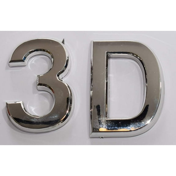 Apartment Number 3D Sign/Mailbox Number Sign, Door Number Sign. (Silver,3D, Size 2.75 x 1.75, Comes with Double Sided Tape)- The Maple line