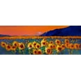 thumbnail image 2 of Atelier B Art Studio 32x14 Black Ornate Wood Framed with Double Matting Museum Art Print Titled - Sunflower Fields, 2 of 4