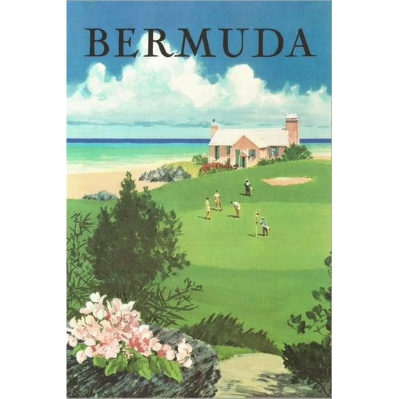 Art.com Bermuda Travel Poster Stretched Canvas Print Wall Art, 24" x 36"