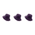 thumbnail image 3 of kurtrusly Chapeau Seau Protection Solaire à la Mode pour Activités Extérieures Confort Décontracté Violet 3Set, 3 of 6