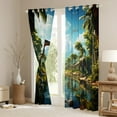 thumbnail image 3 of Erosebridal 3D Dinosaur Curtains & Drapes,Wild Animal Jungle Curtains Blackout Dinosaurs Bedroom Decor,Cute Dino Curtains Palm Tree Tropical Window Curtain, 3 of 6