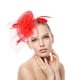 thumbnail image 4 of Sombrero de novia Ticfox velo de gasa nupcial boda jaula de pájaros tocado pluma pelo accesorio Rojo 60_x_180_cm, 4 of 8