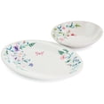 thumbnail image 2 of Gibson Home Butterfly Floral 2 Piece Fine Ceramic Platter and Dinner Bowl Set in White and Floral, 2 of 5