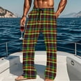 thumbnail image 2 of snilers Mens Pajama Pants Drawstring Elastic Waist Plaid Pants Soft Comfy Lounge Trousers Straight Leg Sweatpants with Pockets, 2 of 6