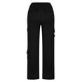 thumbnail image 6 of Outfmvch Cargo Pants Women Joggers with Pockets Fleece Pants Women Baggy Jeans Jeggings for Women Cargo Pants Women Sweatpants Women Black L, 6 of 6