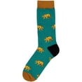 thumbnail image 2 of BambooMN Men's Cotton Colorful Design Novelty Dress Socks - Big Brown Bear - 1 Pair, 2 of 7