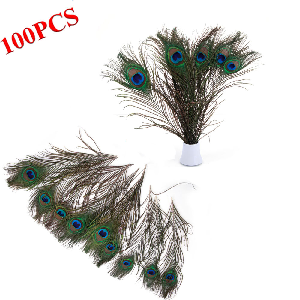 100pcs Natural Beauty Real Peacock Feather Party Wedding Decor