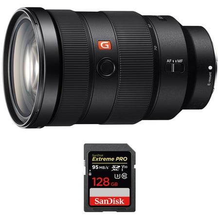 Sony (SEL2470GM) FE 24-70mm F2.8 GM Full Frame E-Mount Lens w/ Sandisk Extreme PRO SDXC 128GB UHS-1 Memory Card
