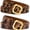 leopard+mixed, variant on Punplita 2 Pack Women’s Leopard & Animal Print Belts Gold Buckle Belts for Women Casual Dress Jeans Belt