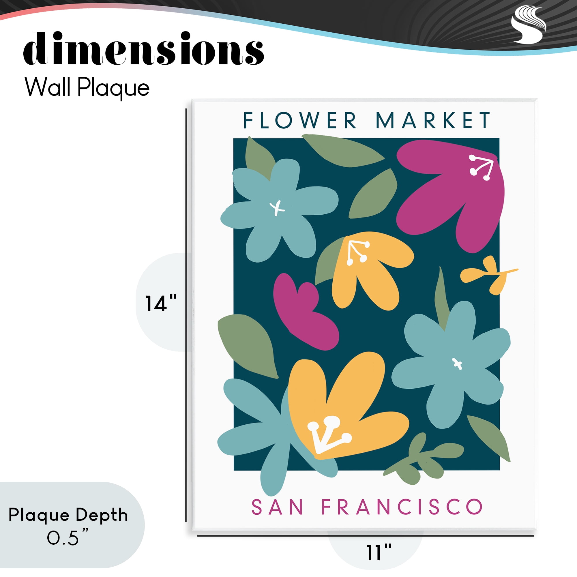 Stupell Industries Whimsical Flower Market Wall Plaque Art, design by Anna Quach