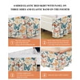 thumbnail image 6 of Butterfly Wrap Around Bed Skirts for King Bed 18" Drop,Bed Skirt with Adjustable Elastic Belt Dust Ruffle Bed Valance for Bedroom Hotel Retro Spring Leaves Country Aesthetic Flower Bed Frame Cover, 6 of 7