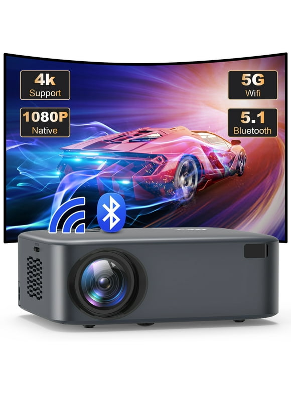 5G Wifi Projector with Bluetooth Native 1080P Projector, Full HD Projector Supported 4K , LCD Technology Home Theater Projector with HDMI Black