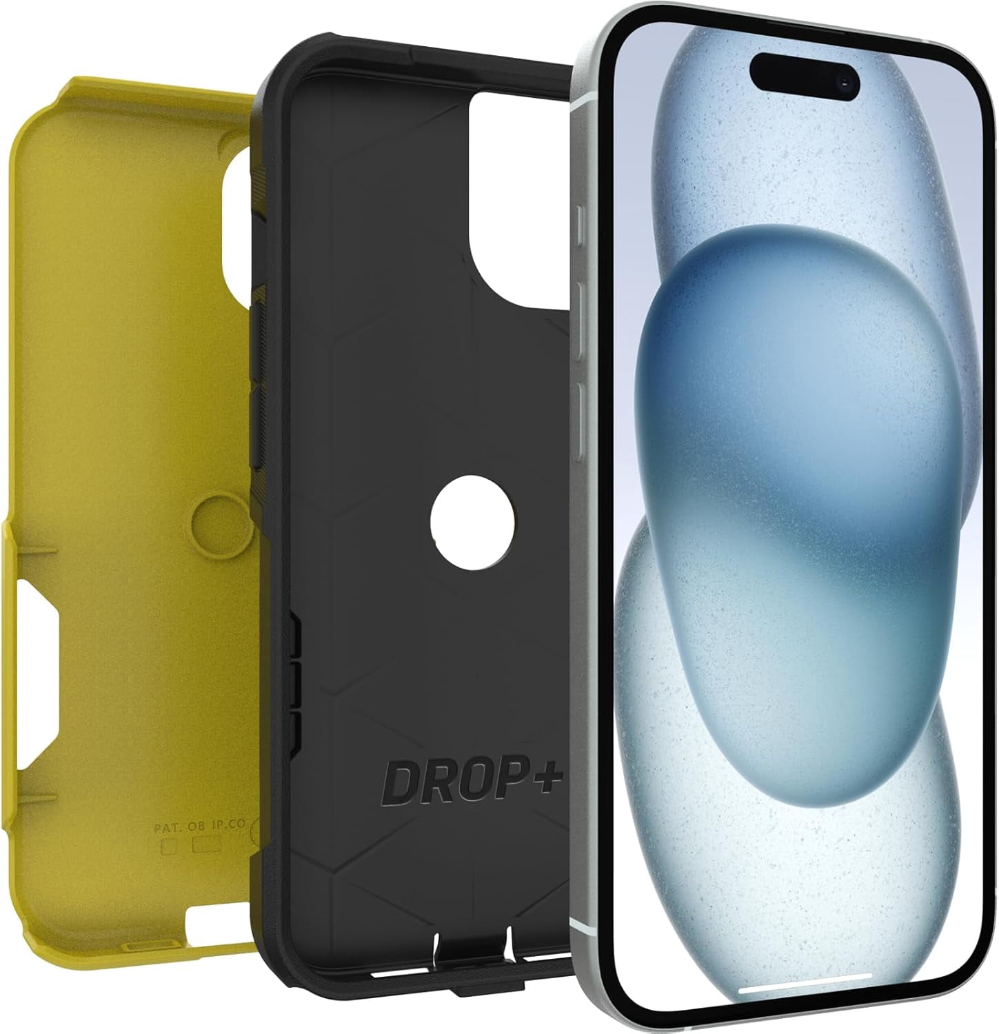 OtterBox iPhone 15, iPhone 14, & iPhone 13 (Only) - Commuter Series Case - Black & Yellow - Slim & Tough - Pocket-Friendly - with Port Protection - Non-Retail Packaging