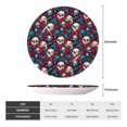 thumbnail image 2 of Easygdp Skull red flower blue Bone China Decorative Plate Ceramic Dinner Plates Art Crafts with Display Stand-8in, 2 of 6