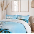 thumbnail image 6 of Ambesonne Ocean Duvet Cover Sets, Ship in Waves and Kraken, 2-Queen, Blue Brown, 6 of 7