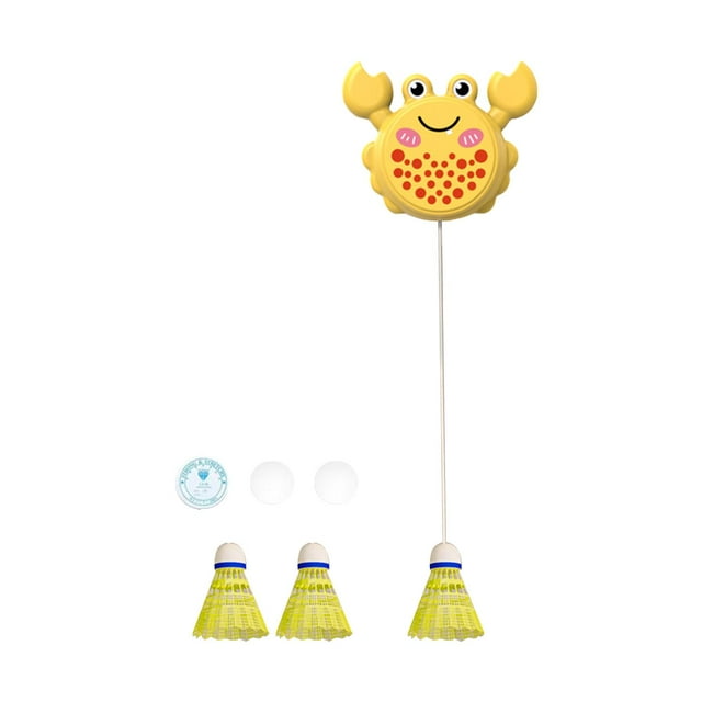 Almencla Badminton Solo Trainer 3 Balls Self Study for Strength Training Home Fitness yellow