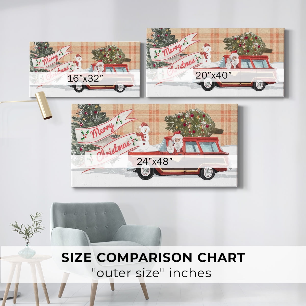 Santa on Wheels Collection D- Gallery Wrapped Canvas