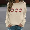 thumbnail image 5 of QIUOMBBP Christmas Sweatshirts for Women Cute Xmas Graphic Print Long Sleeve Shirts Loose Fit Casual Crewneck Holiday Tops, Khaki, L, 5 of 7