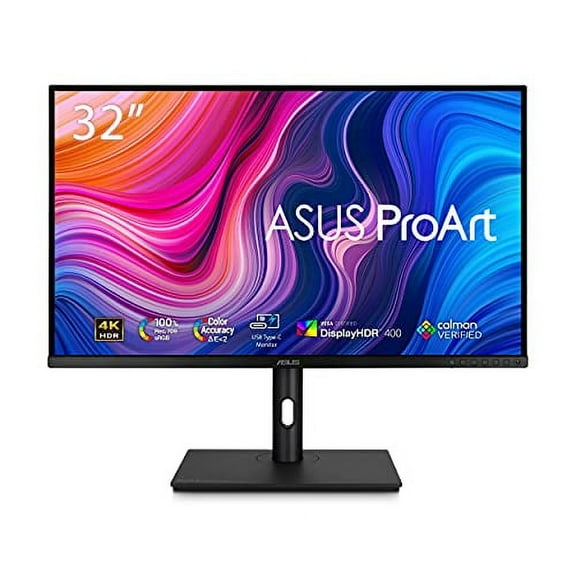 ASUS ProArt Display 32" 4K HDR Monitor (PA329CV) - UHD (3840 x 2160), IPS, 100% sRGB/Rec.709, DE < 2, Calman Verified, USB-C Power Delivery, DisplayPort, HDMI, USB 3.1 Hub, C-clamp, Height Adjustable