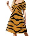thumbnail image 2 of Vestido de manga corta con rayas de tigre, vestidos para mujer, vestidos, vestidos para mujer , vestidos de noche para mujer, 2 of 7