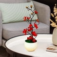 thumbnail image 4 of Flores artificiales jarrón, arreglo en de plantas falsas para escritorio, s , de bonsái, decoración DIY , ROJO perfecl Flores Falsas, 4 of 8
