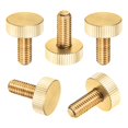 thumbnail image 1 of Uxcell 5-Pack Tornillos de Mariposa Estriados, M8x20mm Perillas de Cabeza Plana de Latón, 1 of 6