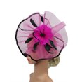 thumbnail image 6 of Women Cocktail Headwear, Girls Organza Feather Flower Decorative Hair Hoop for Tea Party, Wedding, Costume Party, 6 of 7